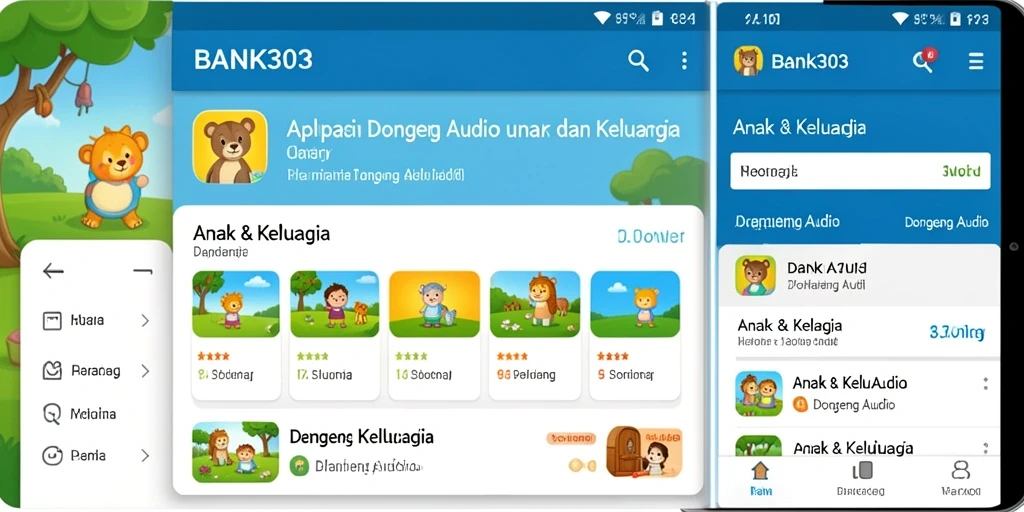 Tampilan antarmuka BANK303 yang ramah anak dan menarik.