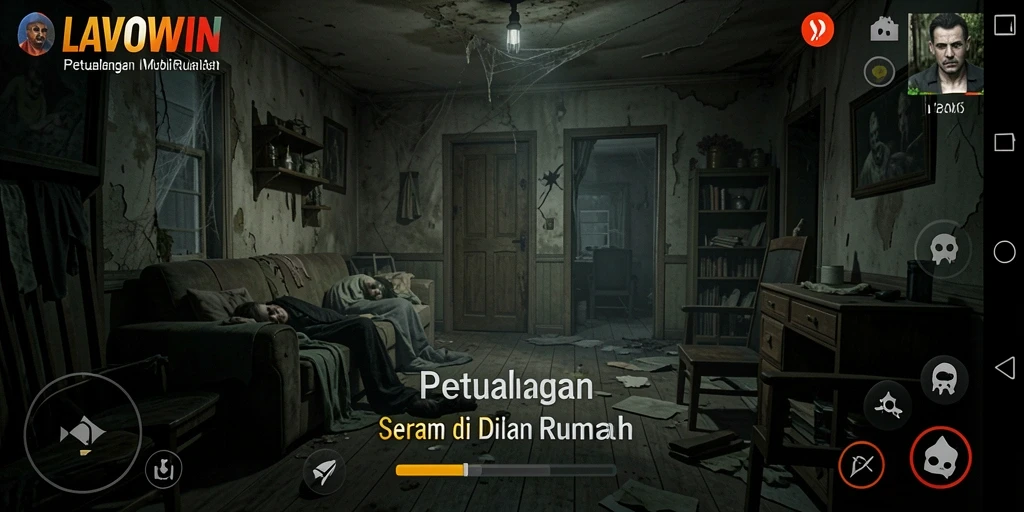 Tampilan antarmuka mencekam dalam LAVOWIN yang membuat ketakutan semakin terasa.