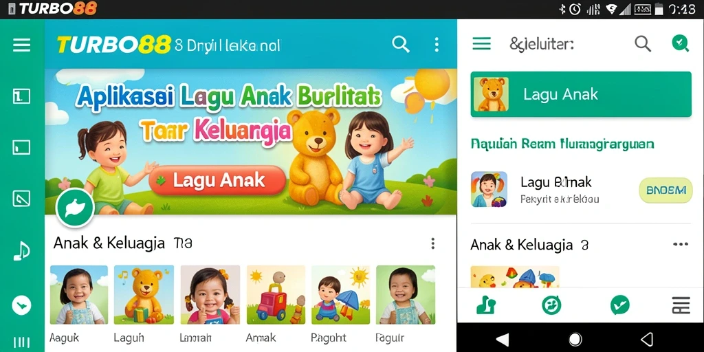Antarmuka aplikasi TURBO88 yang ramah anak dan menyenangkan.