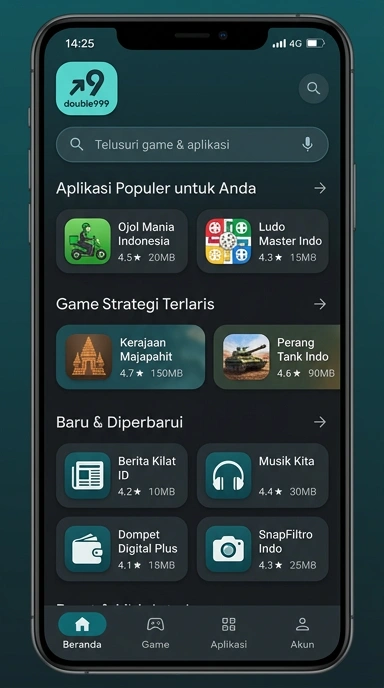 Tampilan katalog aplikasi double999